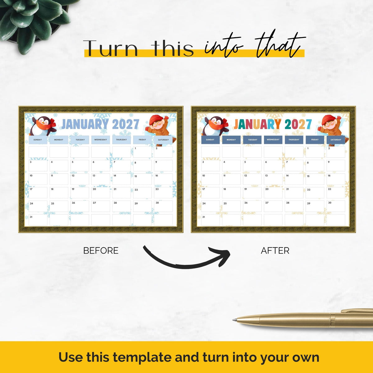 12 months of kid calendars