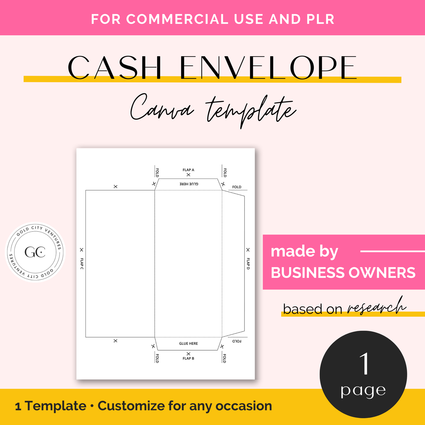 Cash envelope template