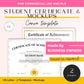 student certificate and mockups