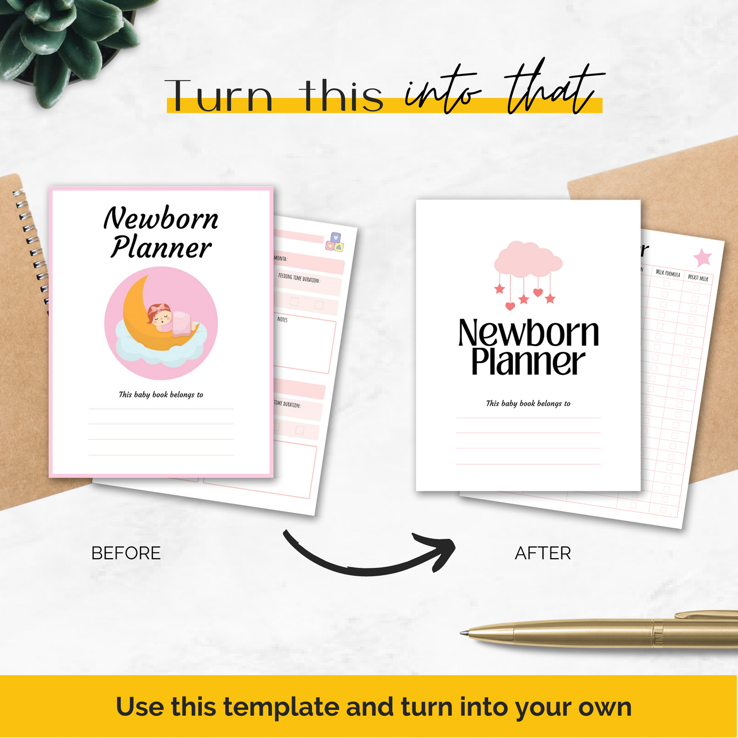 Newborn Girl Planner Baby Book