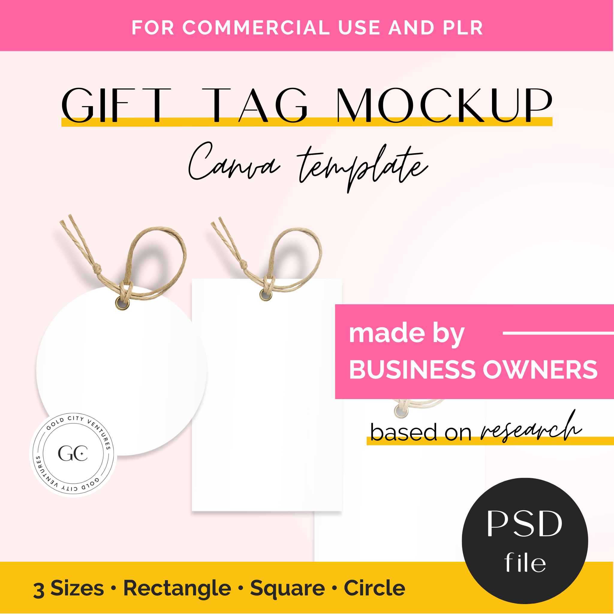 Gift Tag Mockup for Photoshop