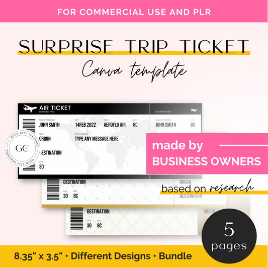 Surprise Trip Boarding Ticket Template