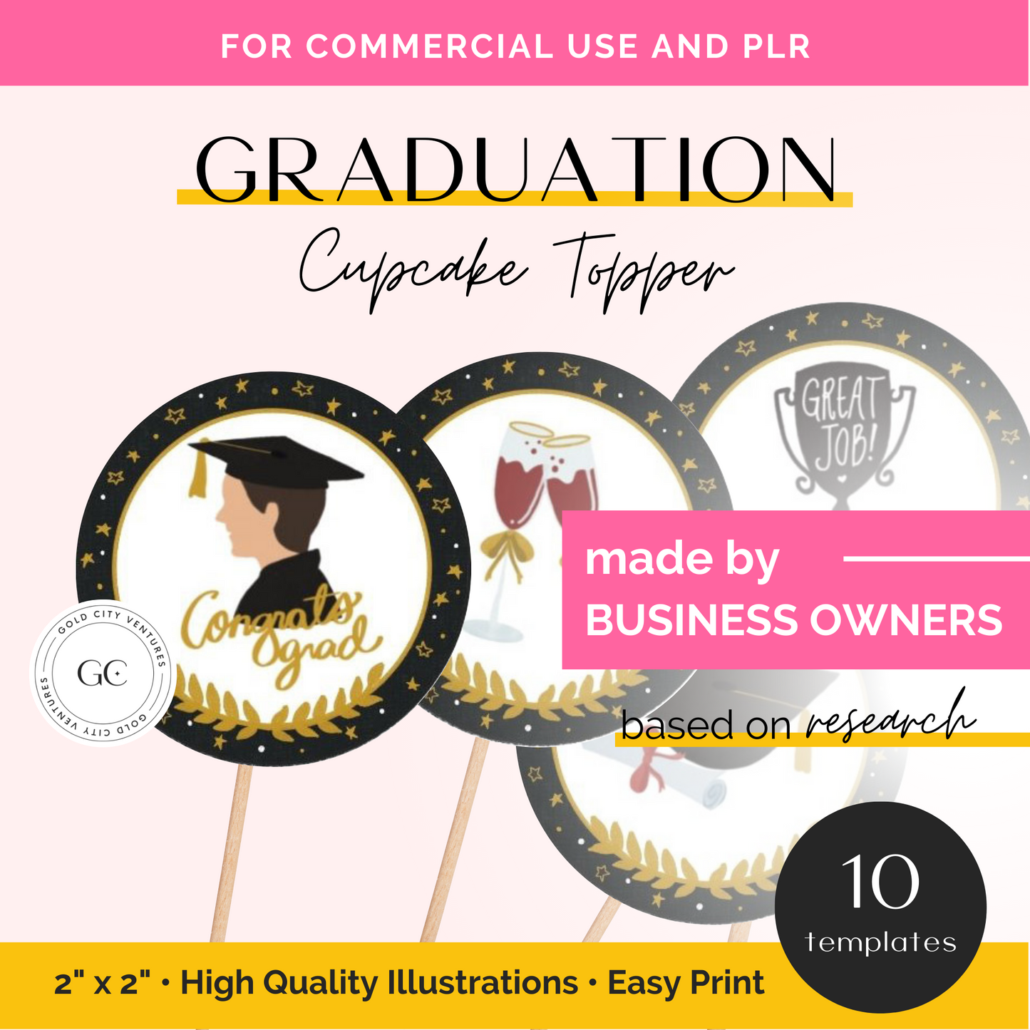 Graduation Party Cupcake Toppers