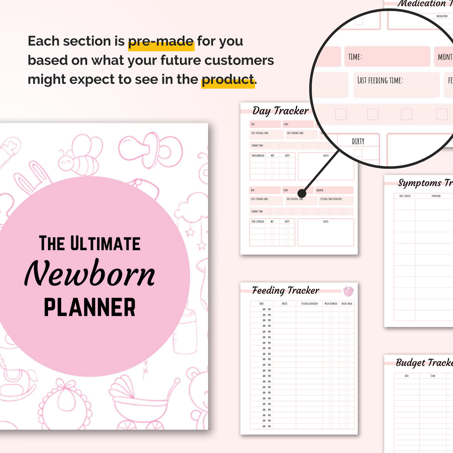 Newborn Girl Planner Baby Book