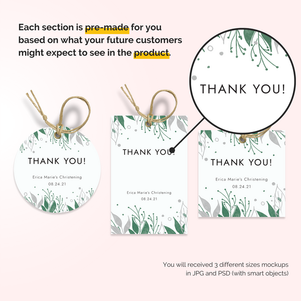 Gift Tag Mockup for Photoshop