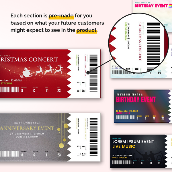 Editable Concert Ticket Templates
