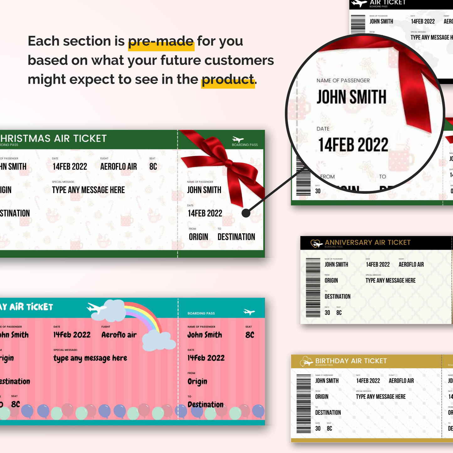 Surprise Trip Boarding Ticket Template