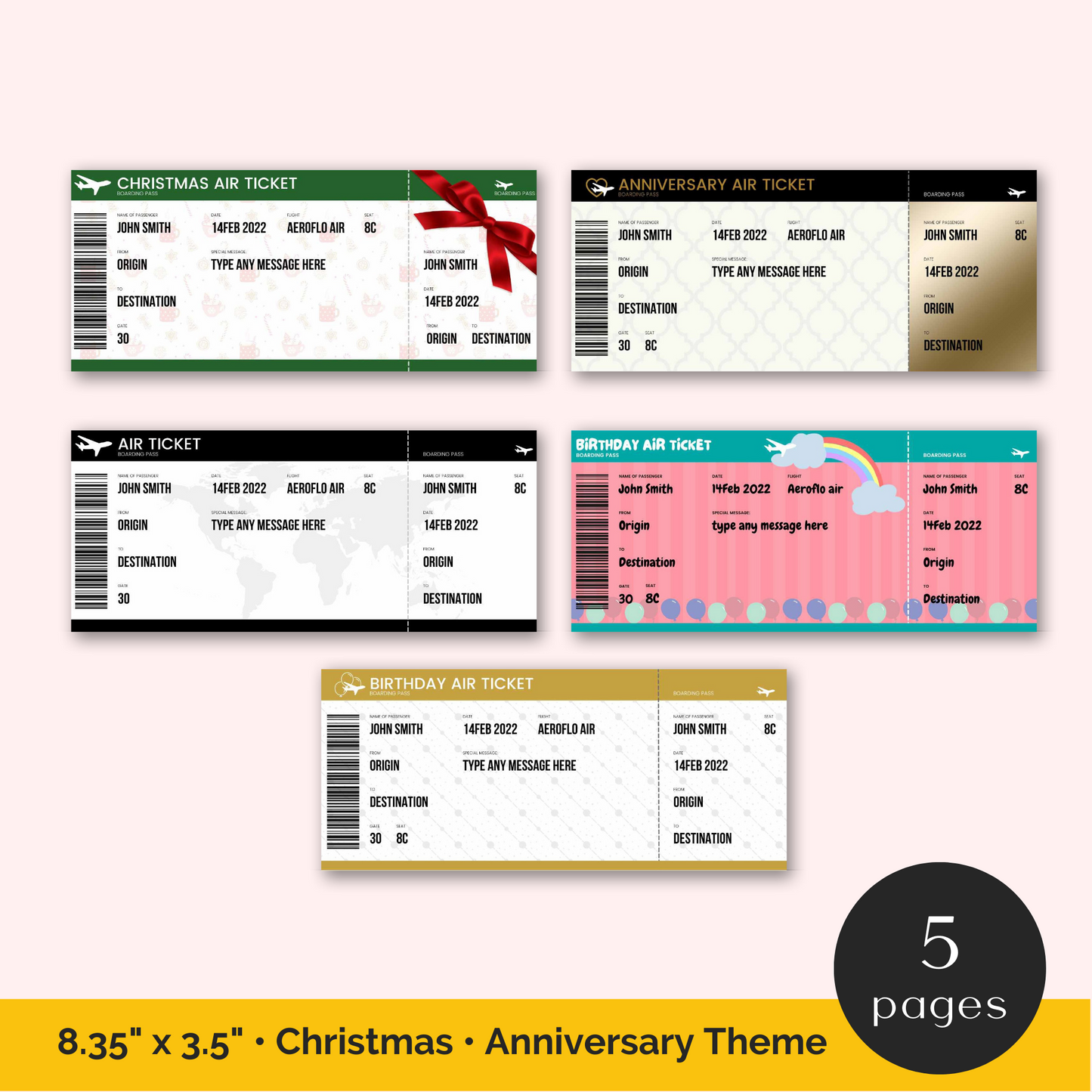 Surprise Trip Boarding Ticket Template