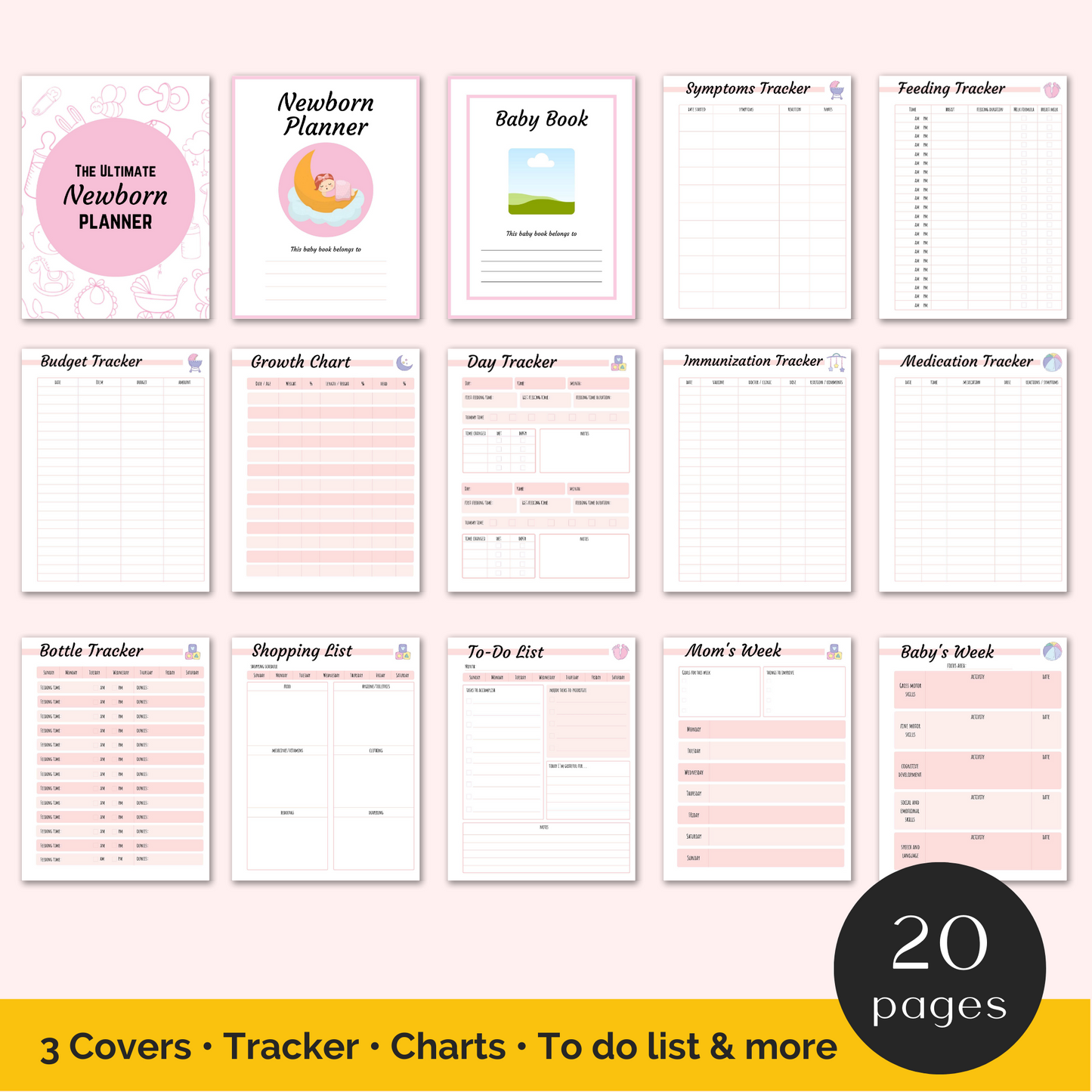 Newborn Girl Planner Baby Book