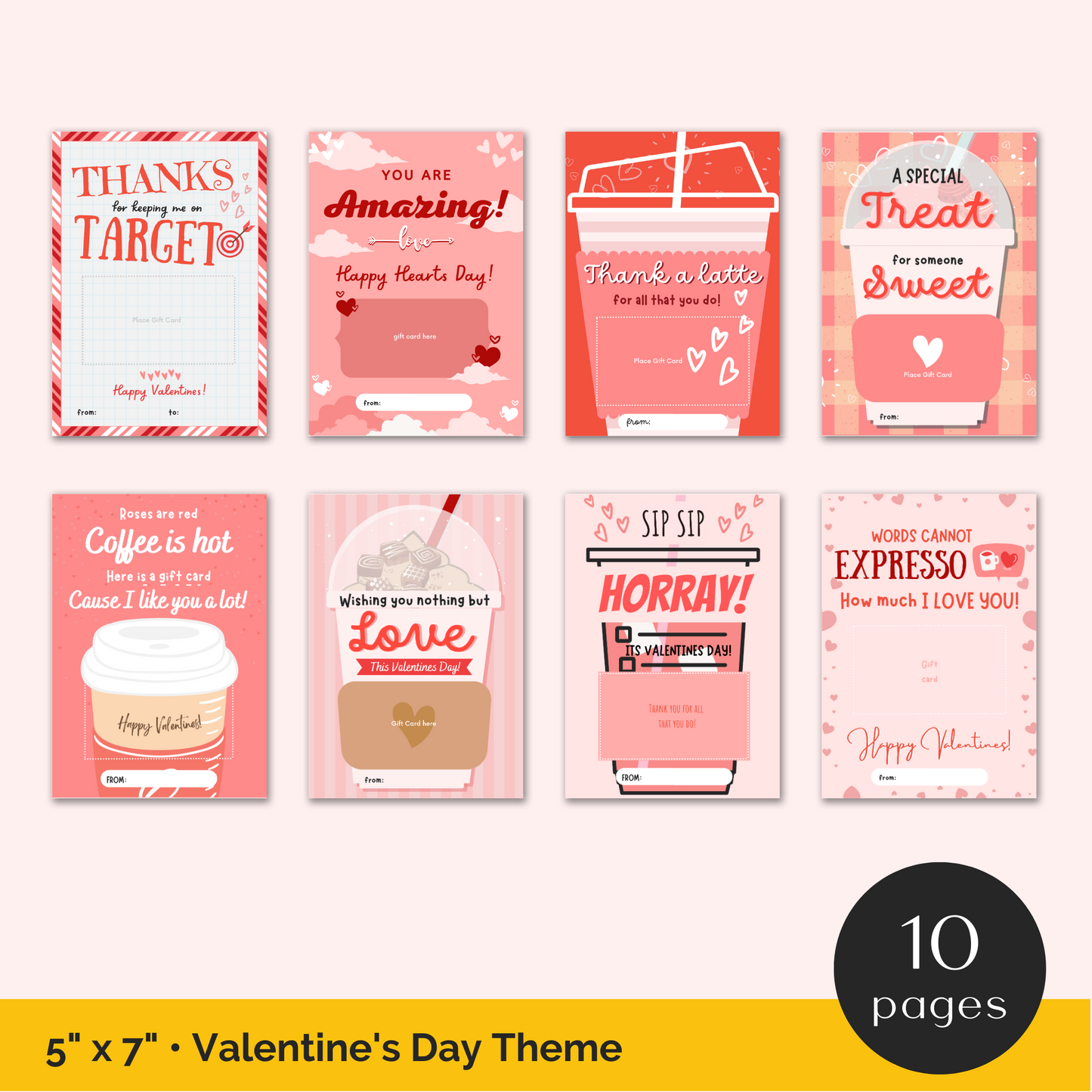 Valentine's Day Coffee Gift Card Holder