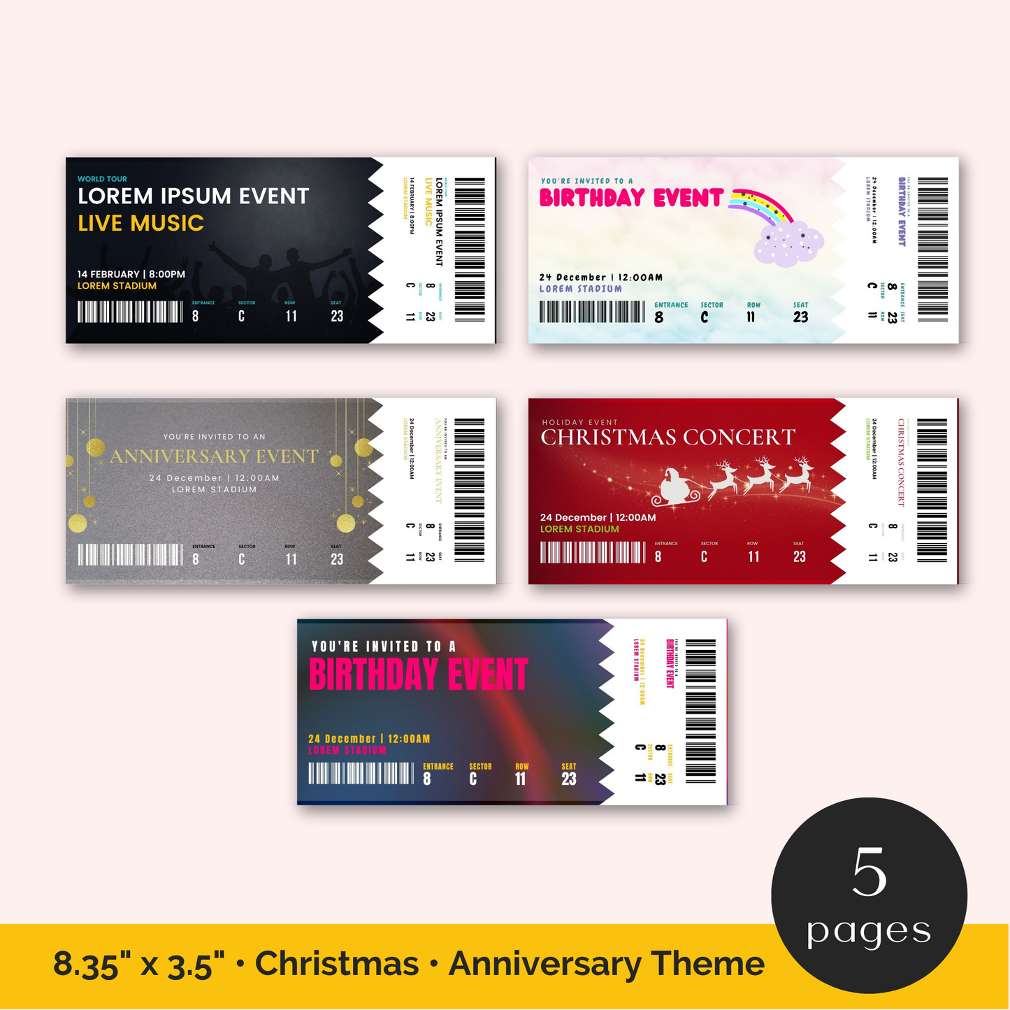 Editable Concert Ticket Templates