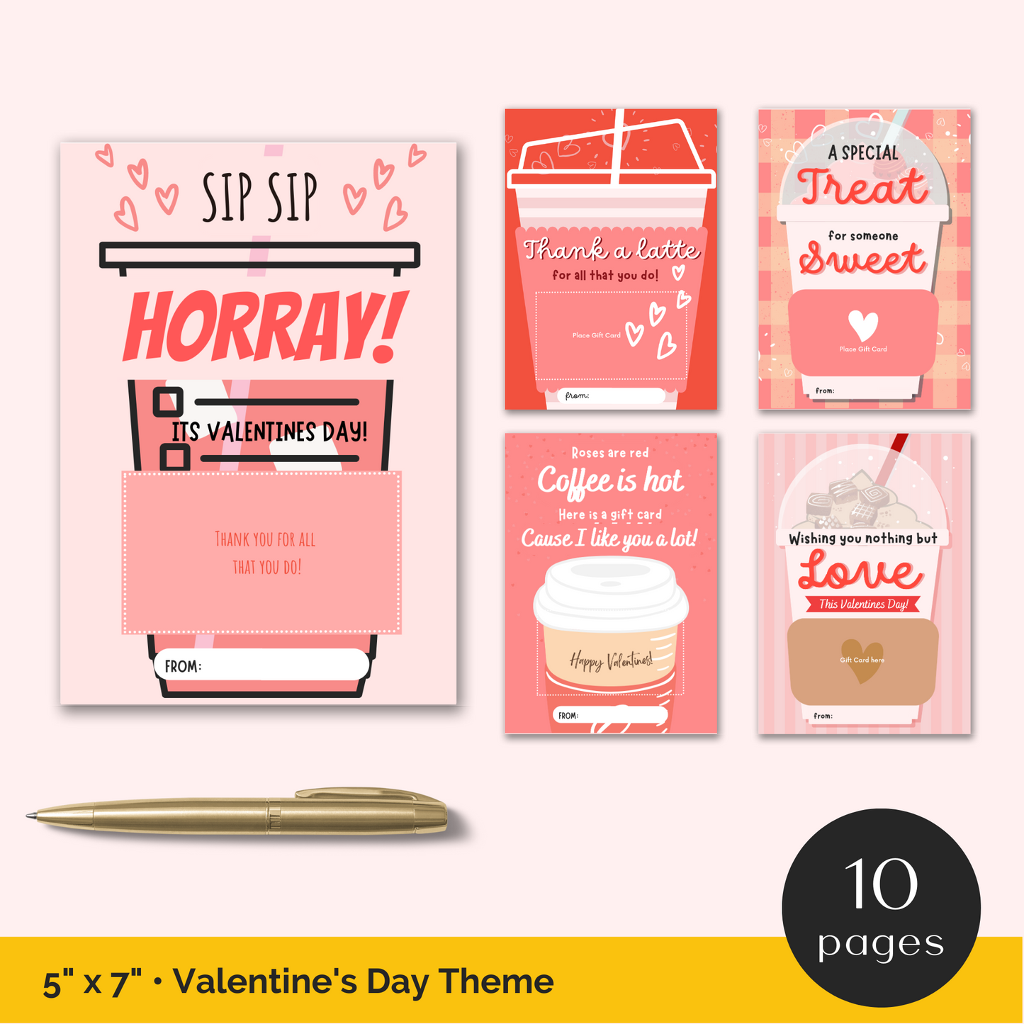 Valentine's Day Coffee Gift Card Holder