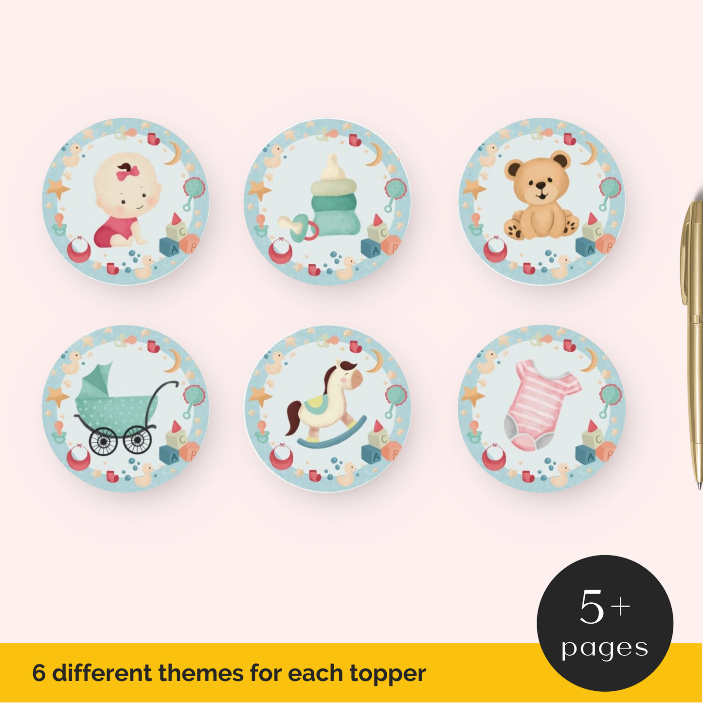 Baby Shower Cupcake Toppers