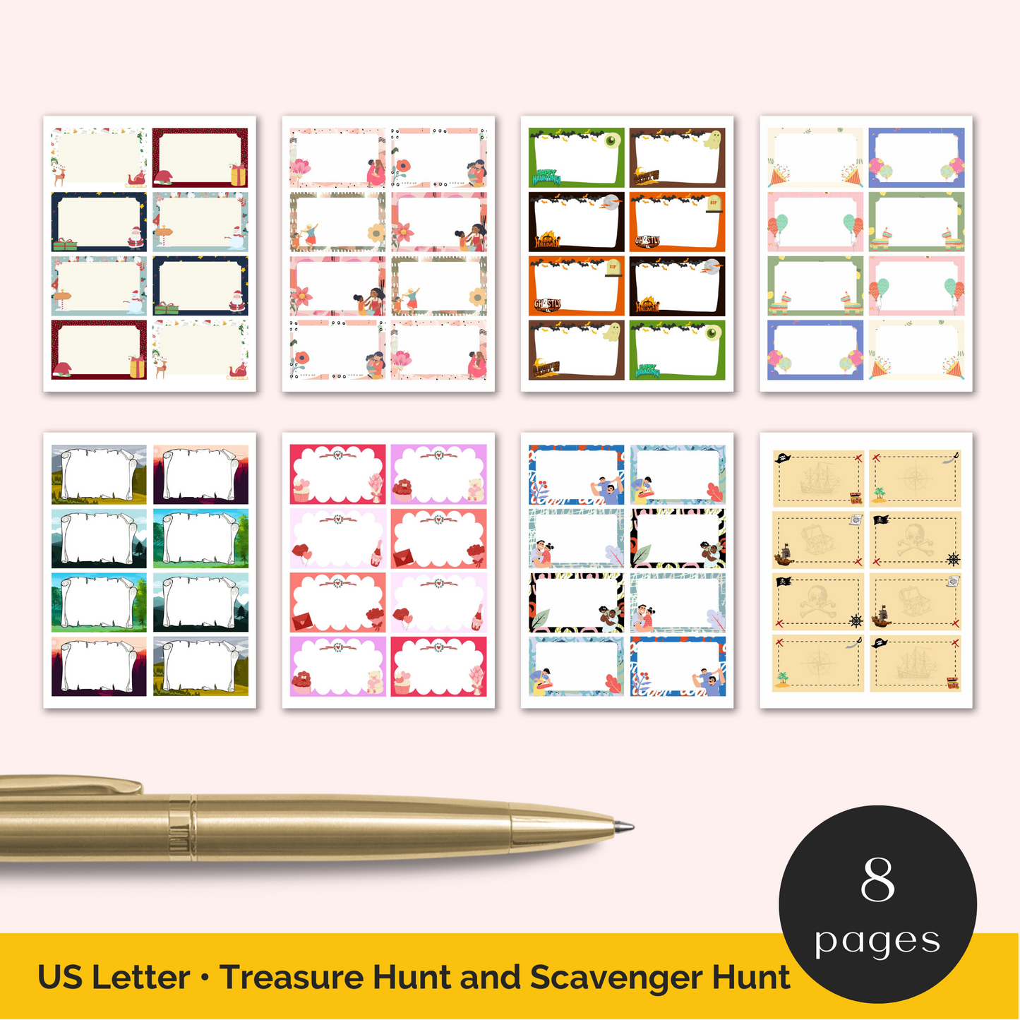 Scavenger Hunt Card Templates