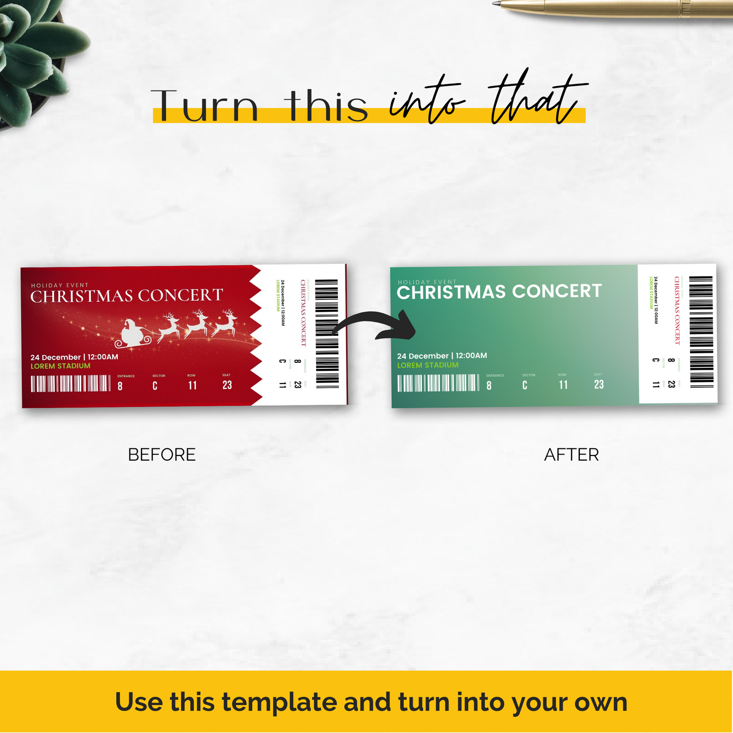 Editable Concert Ticket Templates