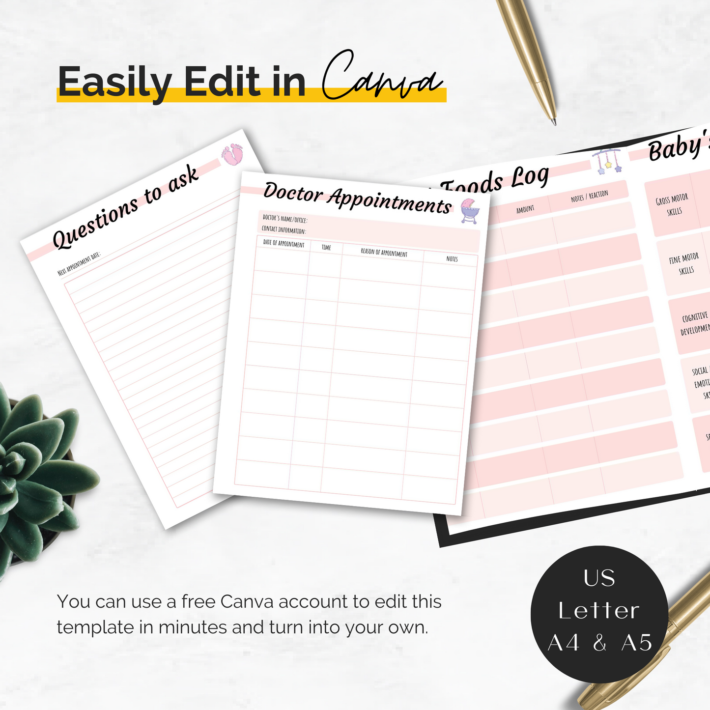 Newborn Girl Planner Baby Book