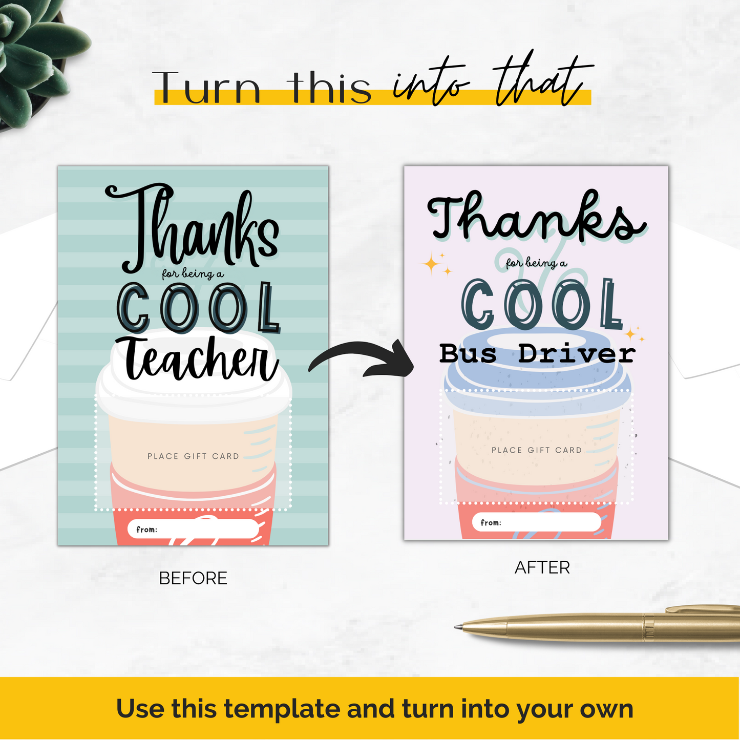 Coffee Gift Card Holder for Teachers