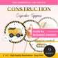 construction cupcake topper