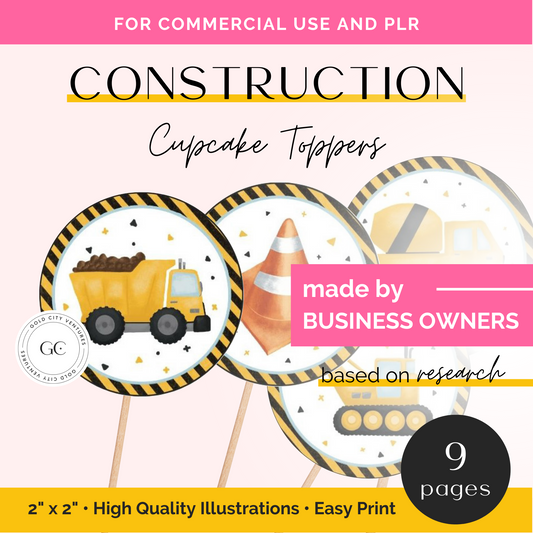 construction cupcake topper