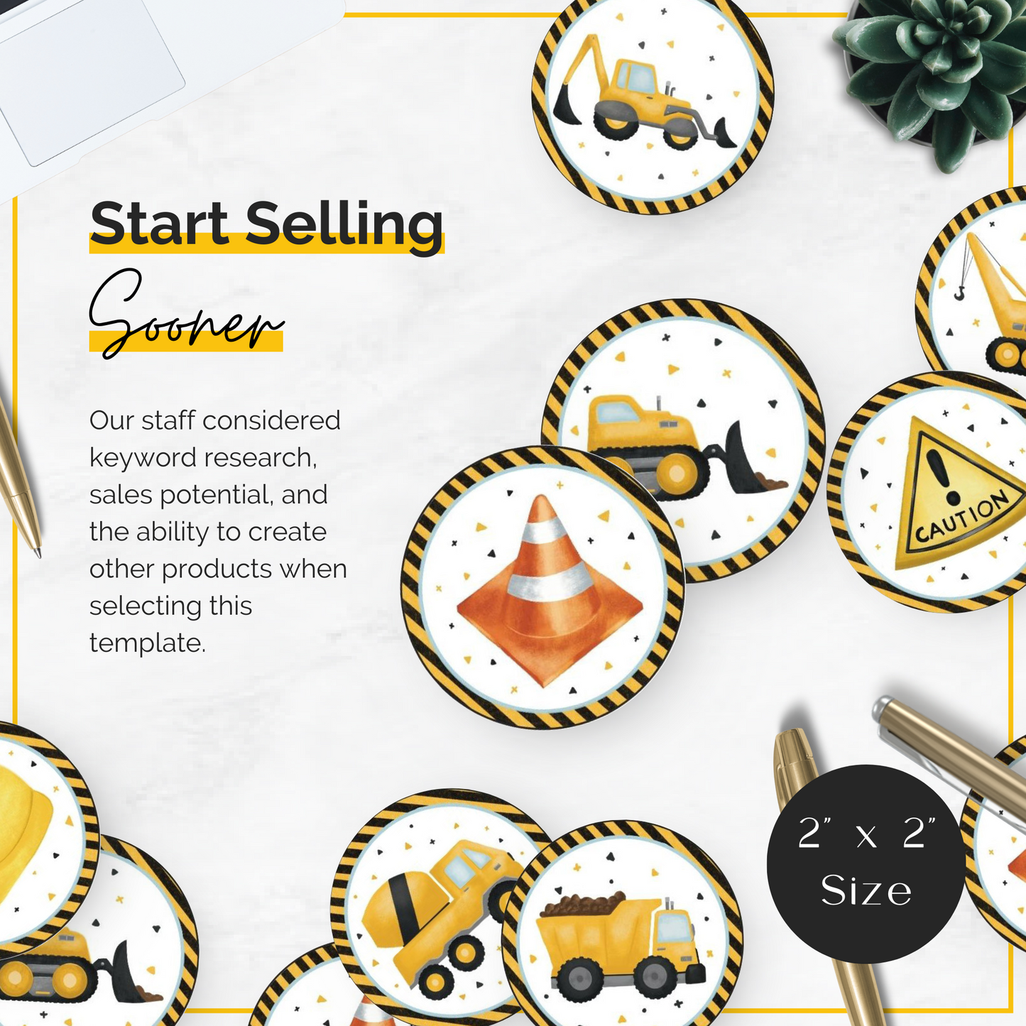 Construction Theme Cupcake Toppers