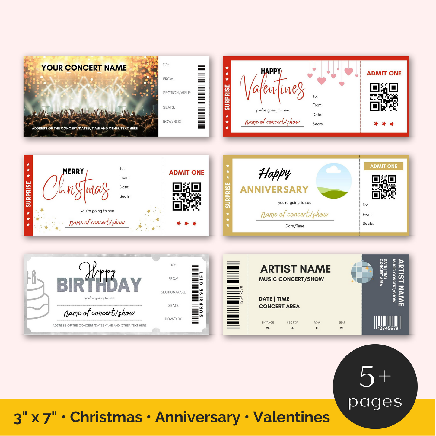 Editable Concert Ticket Template