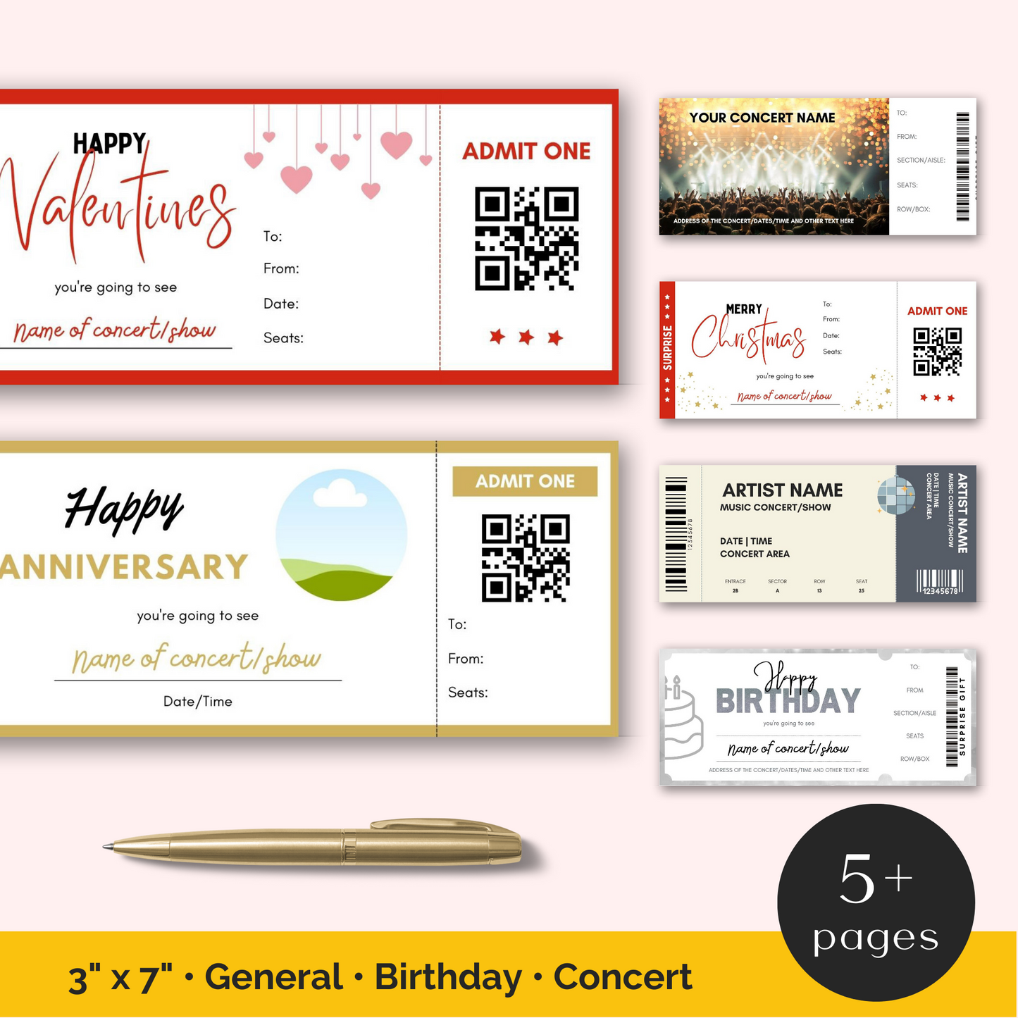 Editable Concert Ticket Template